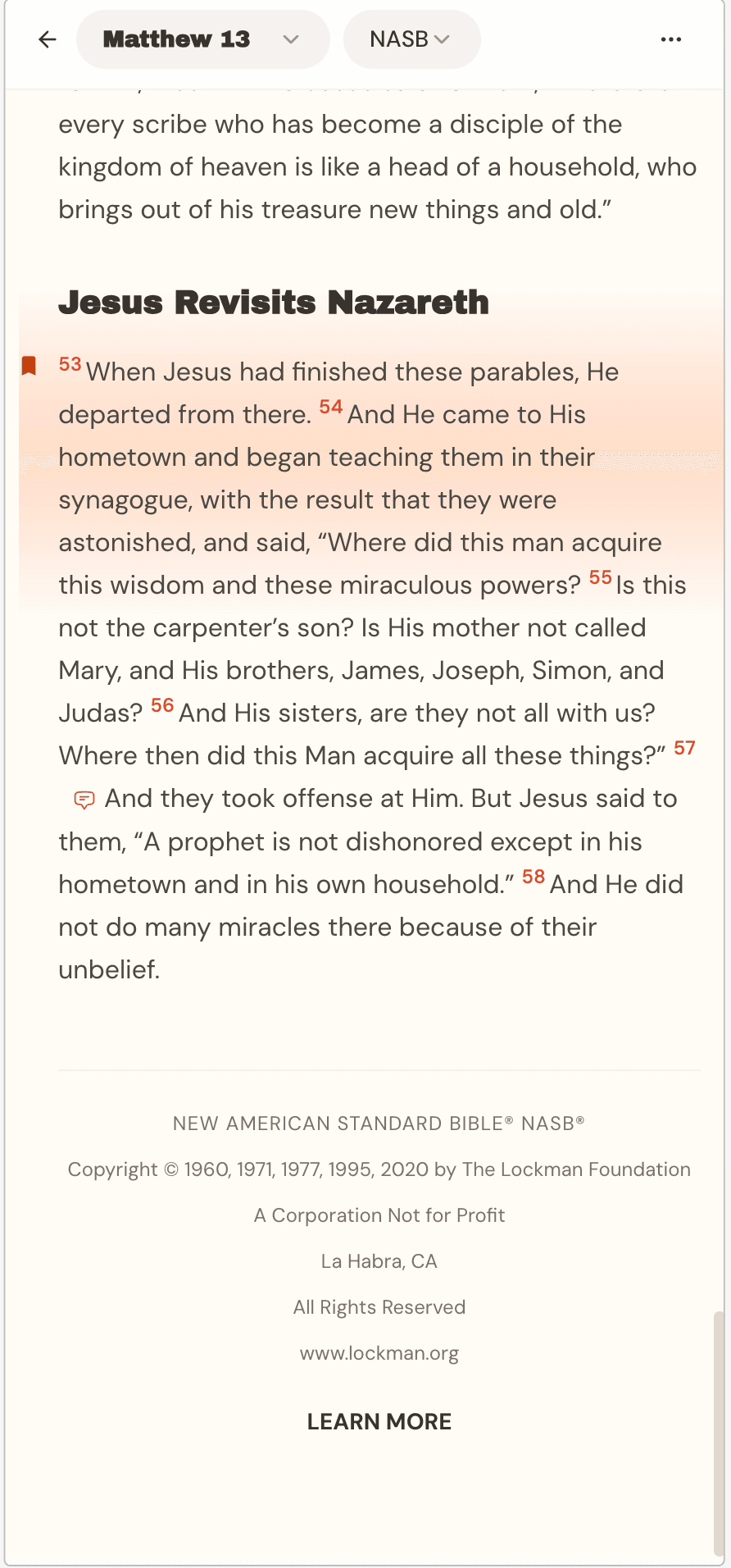 Unfold app — reading view